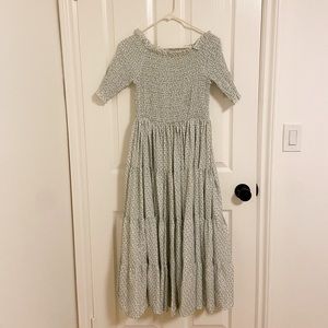 Henley Sage floral maxi dress with rouge bodice